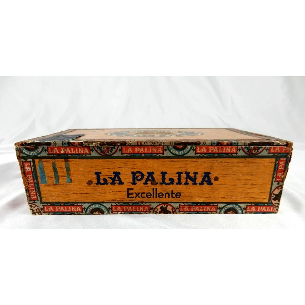 Vintage La Palina Excellente Wood Cigar Box Congress Cigar Co Philadelphia